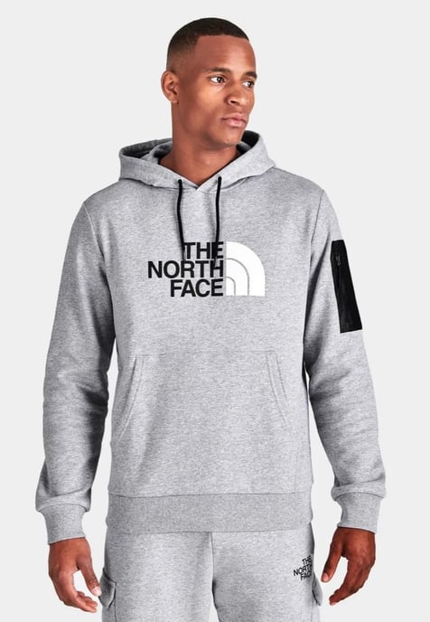 The North Face Logo Woven Pocket Hoodie in Lichtgrijs - Image 1