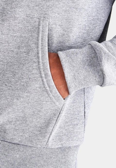 The North Face Logo Woven Pocket Hoodie in Light Grey - Image 5