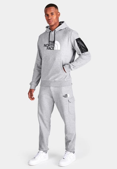 The North Face Logo Woven Pocket Hoodie in Light Grey - Image 6