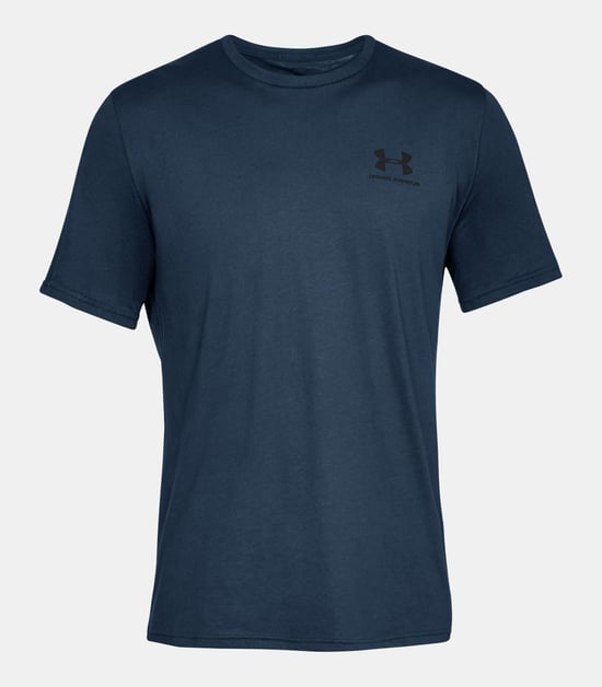 Under Armour Heren Sportstyle T-shirt met Korte Mouwen en Linker Borst, Marineblauw - Image 1