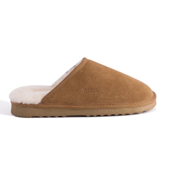 Aus Wooli "Manly" Australia Sheepskin Wool Slippers, Tan
