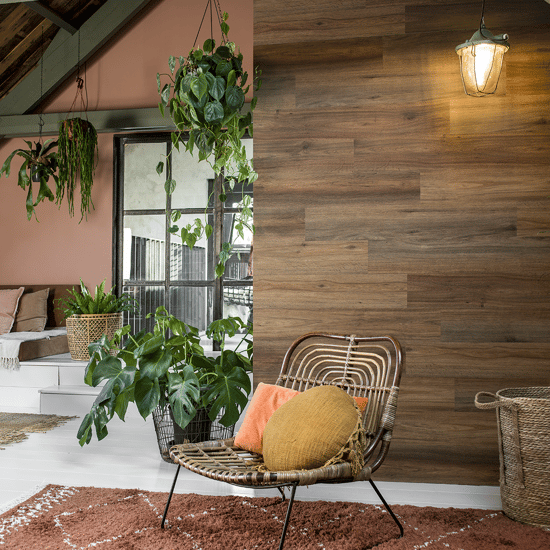 Saddle Brown Wood Look Planks Natural Oak Wall Paper, Wall Panel, Wall Paper Living Room, Wall Paper Self-Adhesive
