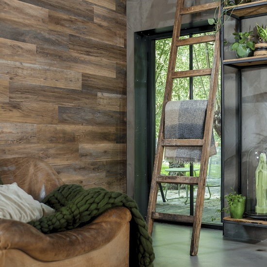 Umber Brown Wood Look Planks Barnwood Oak Wall Paper, Wall Paper Living Room, Wall Paper Self-Adhesive
