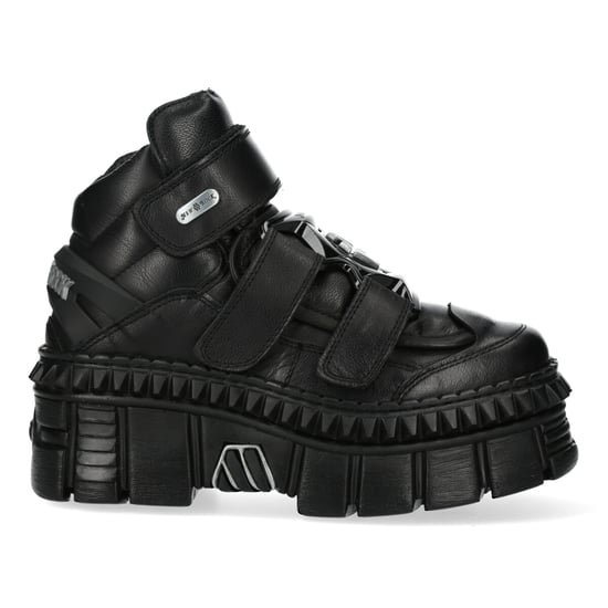 New Rock Metallic Ankle Leather Boots-WALL285-S3