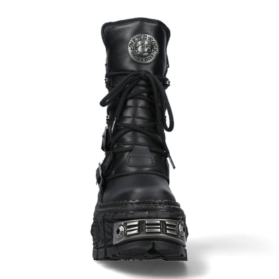 New Rock Mid-Calf Leather Platform Boots-WALL373-S3