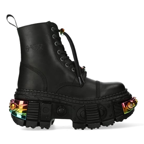 New Rock Black Platform Leather Boots-WALL83CCT-S8