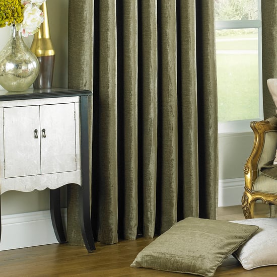 Wellesley Velvet Feel Eyelet Curtains in Mocha - Image 3