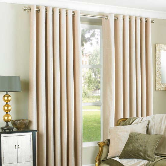 Wellesley Velvet Feel Eyelet Curtains in Natural - Image 1