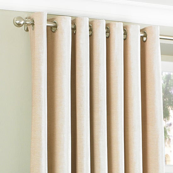 Wellesley Velvet Feel Eyelet Curtains in Natural - Image 2