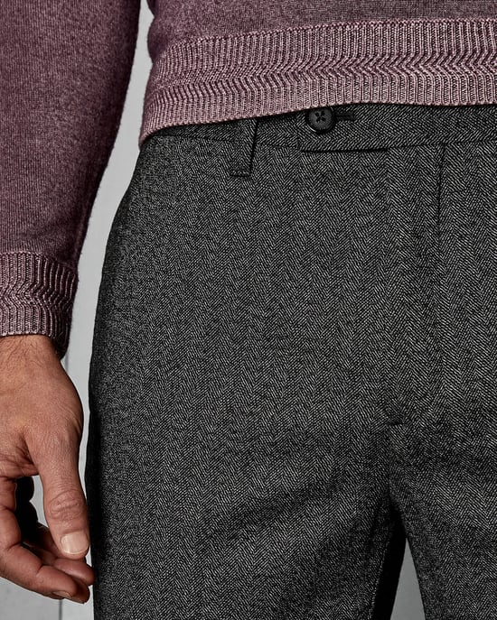 Ted Baker Wenstro Semi Plain Trousers, Charcoal