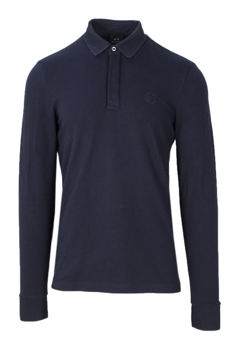 Armani Exchange Men's Polo In Blue - Image 1