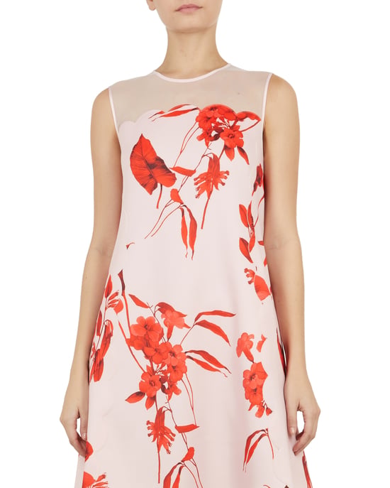 Ted Baker Jaazmin Fantasia Scallop Mini Dress in Pale Pink