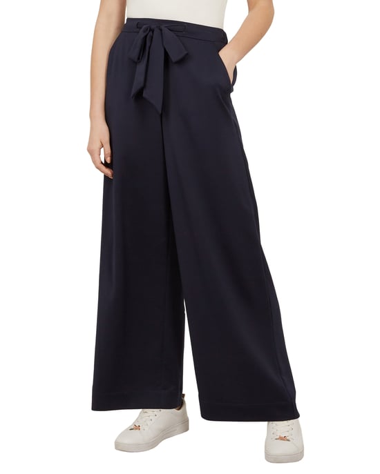 Ted Baker Ruzzela Tie Waist Wide Leg Trouser in Navy - Image 2