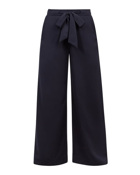 Ted Baker Ruzzela Tie Waist Wide Leg Trouser in Navy - Image 4