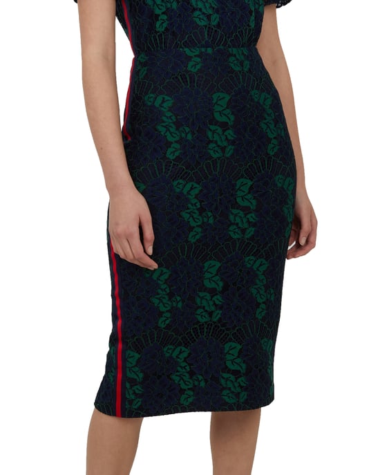 Ted Baker Zinniaa Lace Pencil Midi Skirt, Navy - Image 2