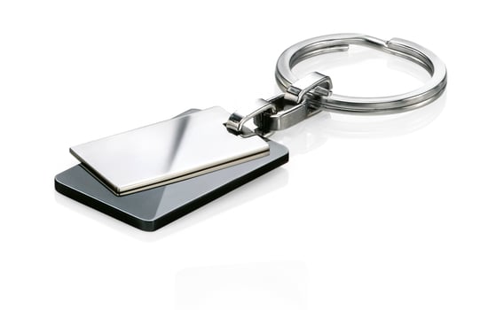 Fredbennett Mens Stainless Steel & Black Pvd Rectangle Keyring Key Chain Key Holder with Gift Box