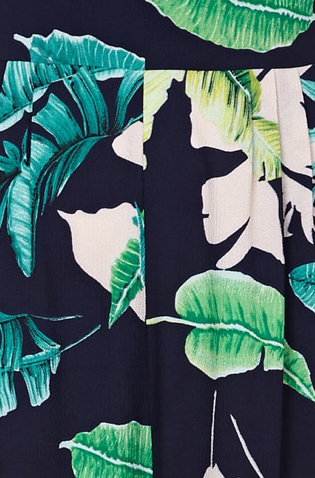 Tropical Palm Print Tie Knot Jumpsuit