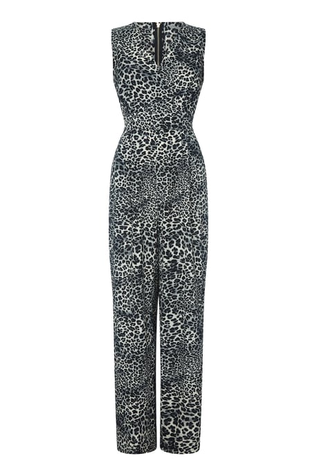 Leopard Print Wrap Jumpsuit