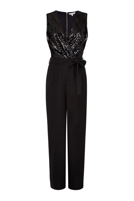 Sequin Wrap Over Jumpsuit