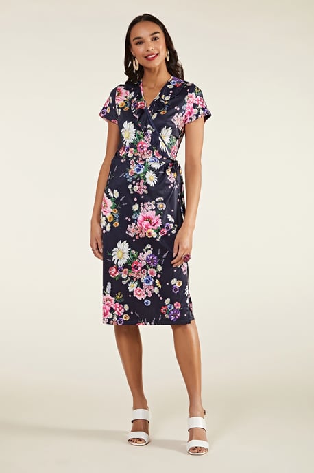 Daisy Bouquet Frill Wrap Dress