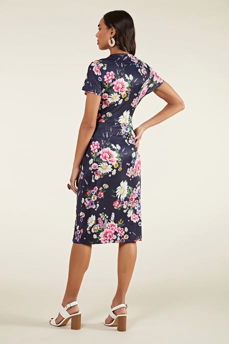 Daisy Bouquet Frill Wrap Dress