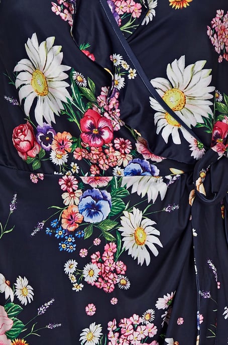 Daisy Bouquet Frill Wrap Dress
