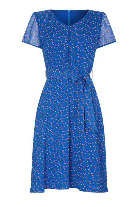 Blue Ditsy Floral Skater Dress