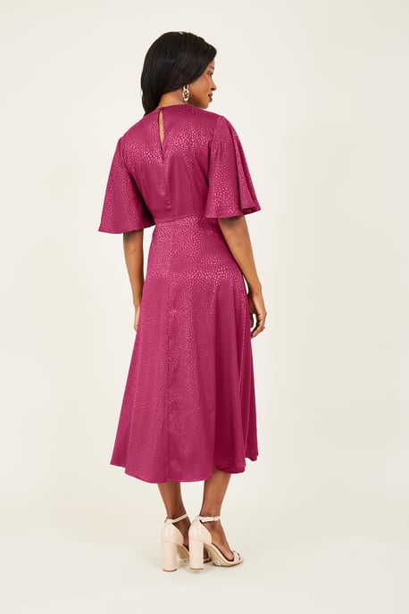Yumi Fuchsia Wrap Midi Dress