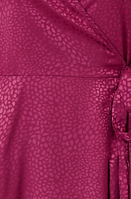 Yumi Fuchsia Wrap Midi Dress