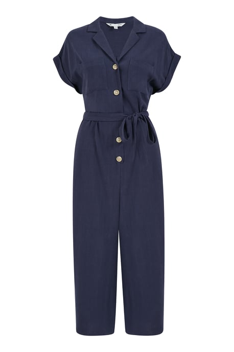 Yumi Navy Linen Jumpsuit