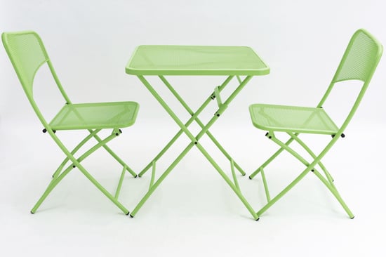 Mercury Folding chairs and table garden set - The Lovers' Prattle - comfortable breathable set, suitable for indoors and outdoors (2 chairs +1 table)