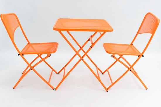 Mercury Folding chairs and table garden set - The Lovers' Prattle - comfortable breathable set, suitable for indoors and outdoors (2 chairs +1 table)