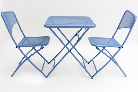 Mercury Folding chairs and table garden set - The Lovers' Prattle - comfortable breathable set, suitable for indoors and outdoors (2 chairs +1 table)