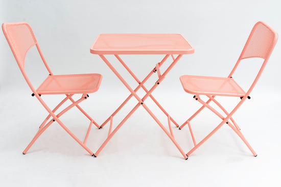Mercury Folding chairs and table garden set - The Lovers' Prattle - comfortable breathable set, suitable for indoors and outdoors (2 chairs +1 table)