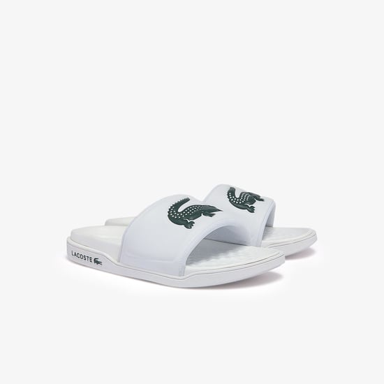 Women's Lacoste Croco Dualsite Sliders in White