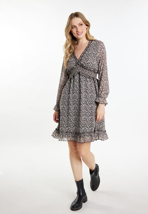 Dreimaster Jurk Dames zwart/beige - Image 2