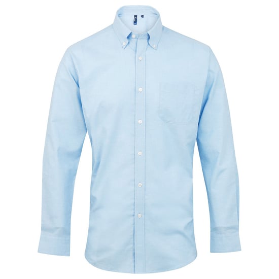 Premier Mens Signature Oxford Long-Sleeved Shirt (Light Blue) - Image 1