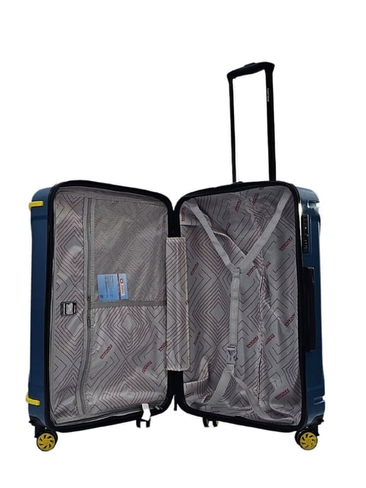 Hard Shell Blue Cabin Suitcase 4 Wheel Luggage Travel Bag