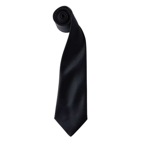 Premier Colours Mens Satin Clip Tie (Pack of 2) (Black) - Image 1