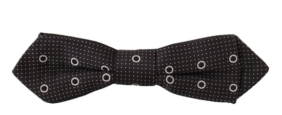 Dolce & Gabbana Black White Polka Dot 100% Silk Neck Papillon Men's Tie