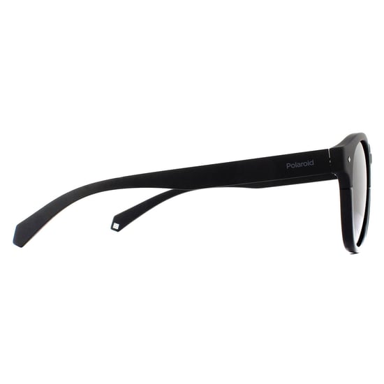Polaroid Round Mens Black Grey Polarized Sunglasses