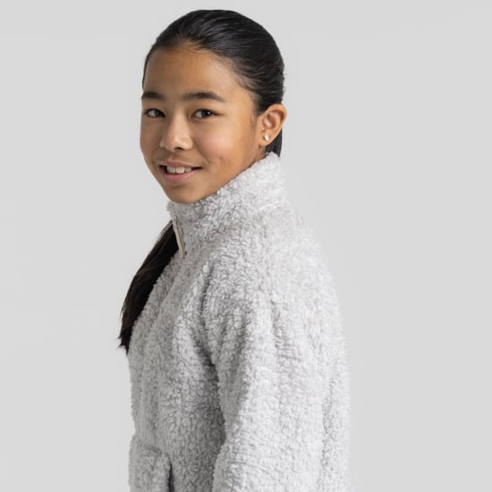 Craghoppers Girls Laune Half Zip Hooded Borg Fleece Jacket
