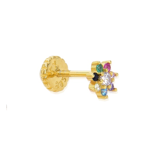 Piercing Luxenter Fanti Sterling Silver 925 och flerfärgad zirkonia med 18 karats gult guld - Image 1