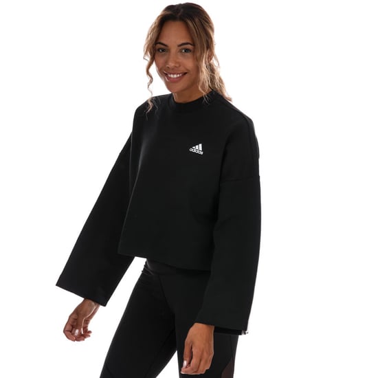 Women's adidas 3-Stripes Doubleknit Sweatshirt in Black