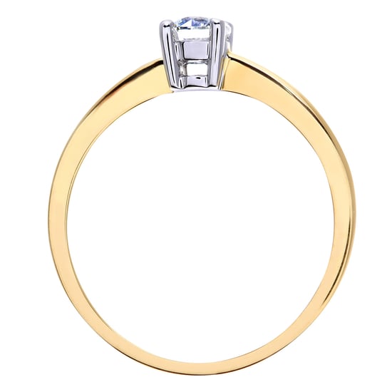 Engagement Ring, 18ct Yellow Gold IJ/I Round Brilliant Certified Diamond Ring, 0.33ct Diamond Weight