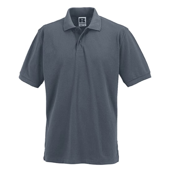 Russell Heren Ripple Collar & Manchet Poloshirt met korte mouwen (Konvooi Grijs) - Image 2