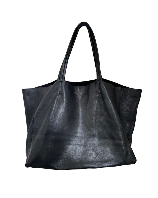 Celine Cabas Tote Bag in Black Calfskin Leather - Image 1