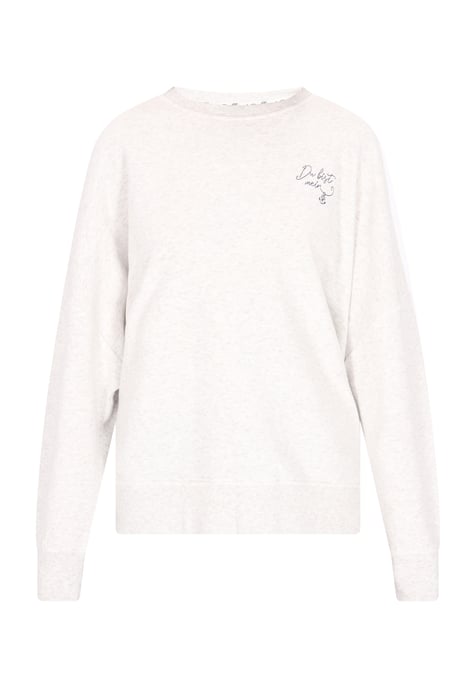 Dreimaster Sweatshirt Dames wol wit melange - Image 1