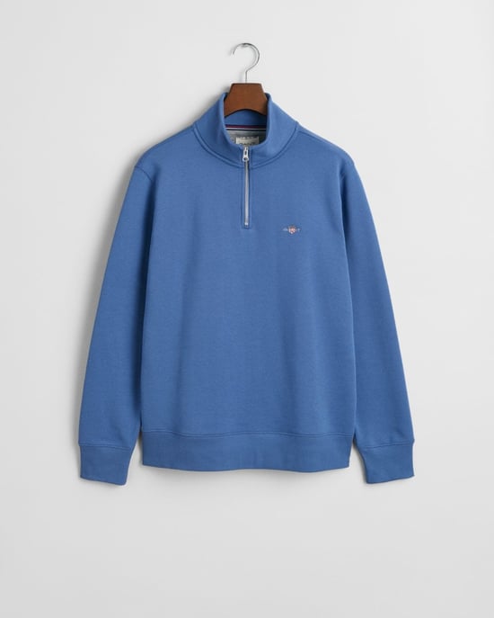 GANT Mens Regular Fit Shield Logo Half Zip Sweatshirt