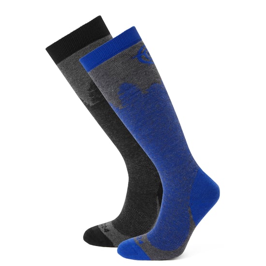 Aprica 2 Pack Mens Ski Sock Black/Royal Blue